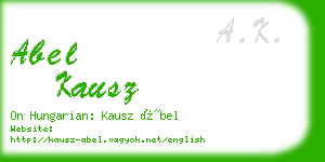 abel kausz business card